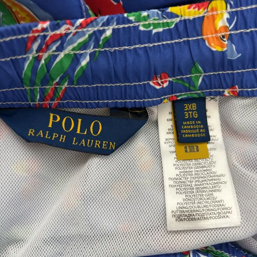 Polo Ralph Lauren Men Traveler Classic Swim Trunks Blue Floral Lined 3XB M141